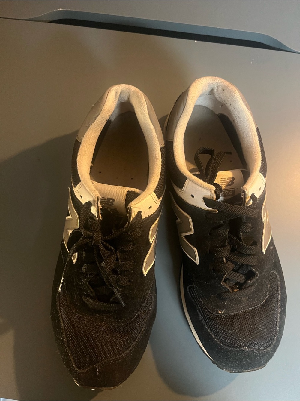 New Balance Black and Gray Retro Running Sneakers - Picture 3 of 4